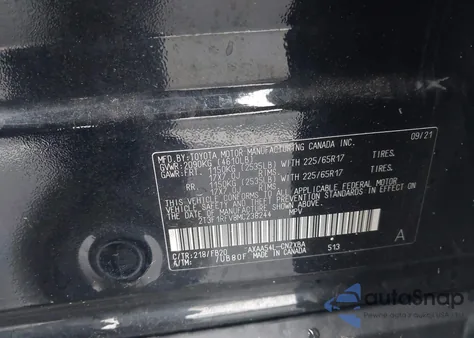 2021 Toyota Rav4 Le from USA, damaged, VIN 2T3F1RFV8MC238244